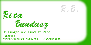 rita bundusz business card